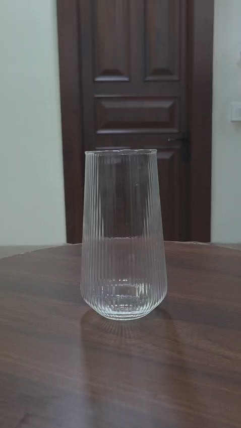 Load video: Ribbed Fluted Borosilicate Glass Tumbler