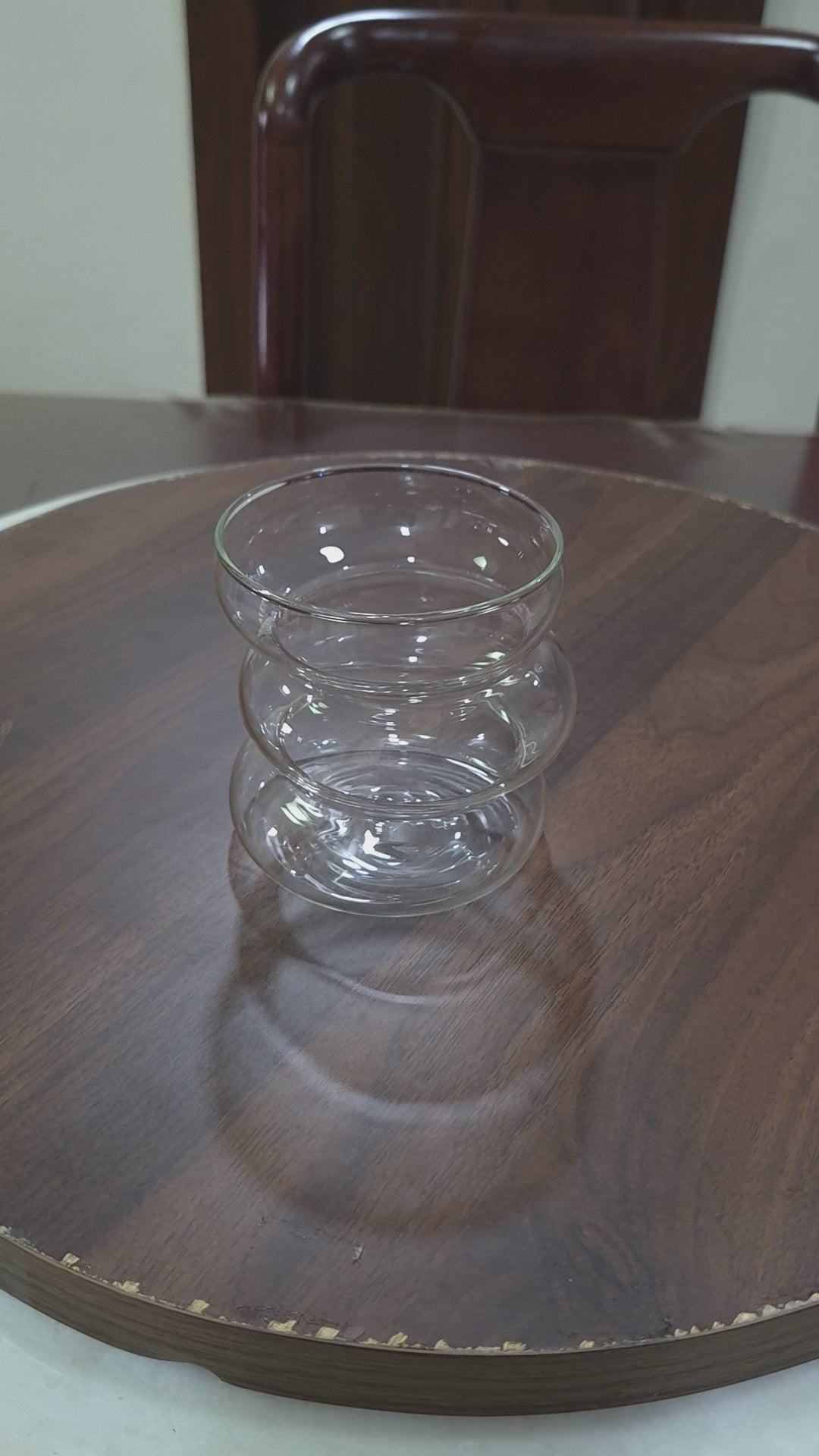 Load video: Duo-Tier Ribbed Borosilicate Glass