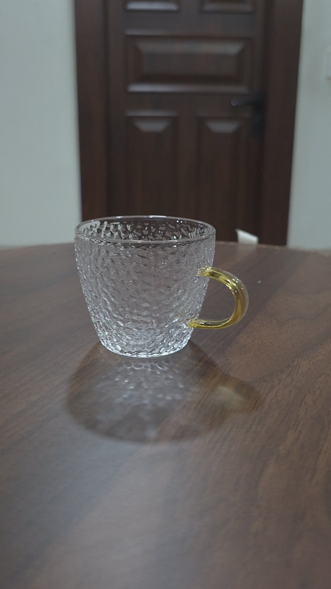 Load video: Arctic Bloom Flared Borosilicate Tea Glass set of 6