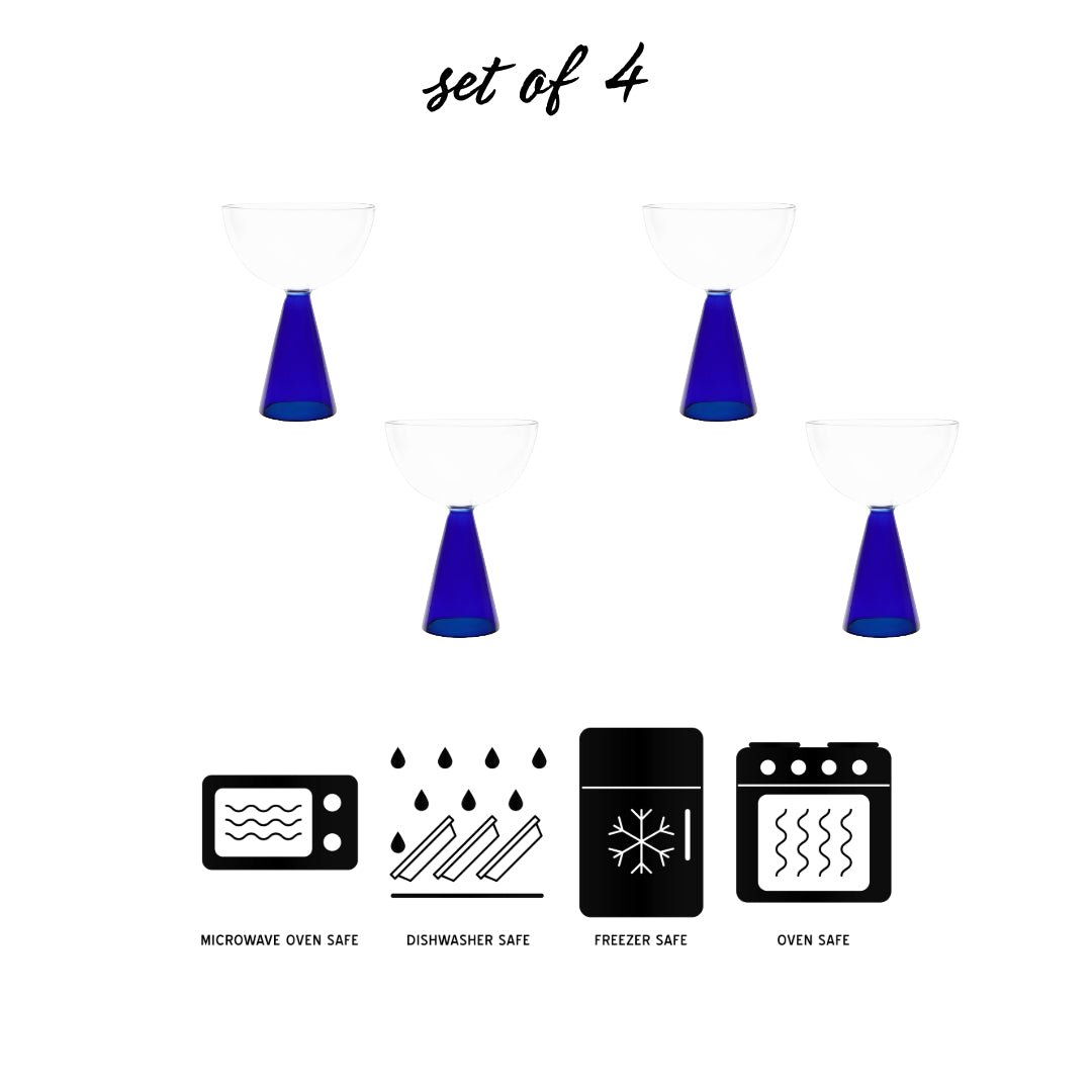 Pyramid Stem Cocktail Glasses - Borotechheight : 135 mm diameter: 97 mm ml capacity : 160 ml4BlueG - 152B BLUEBorotech
