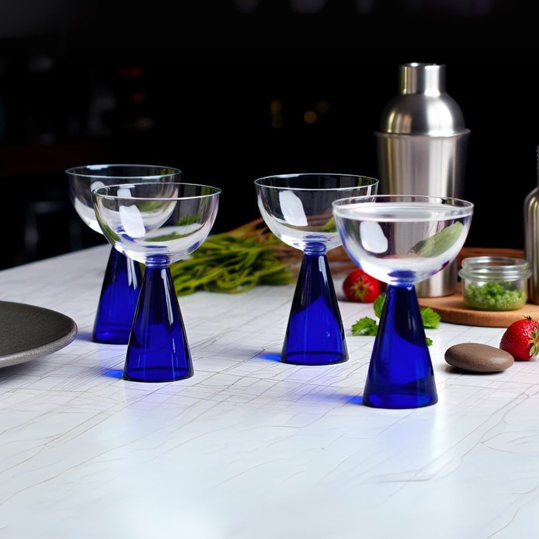 Pyramid Stem Cocktail Glasses - Borotechheight : 135 mm diameter: 97 mm ml capacity : 160 ml4BlueG - 152B BLUEBorotech