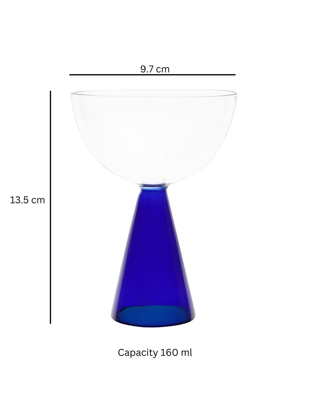 Pyramid Stem Cocktail Glasses - Borotechheight : 135 mm diameter: 97 mm ml capacity : 160 ml4BlueG - 152B BLUEBorotech
