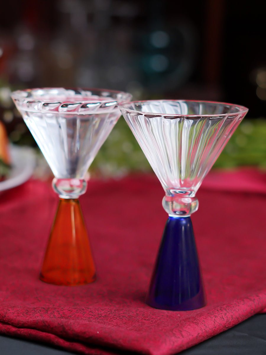 Ribbed Cocktail Glasses with Pyramid Base - Borotechheight : 130 mm diameter: 97 mm ml capacity : 120 ml2BlueBorotech