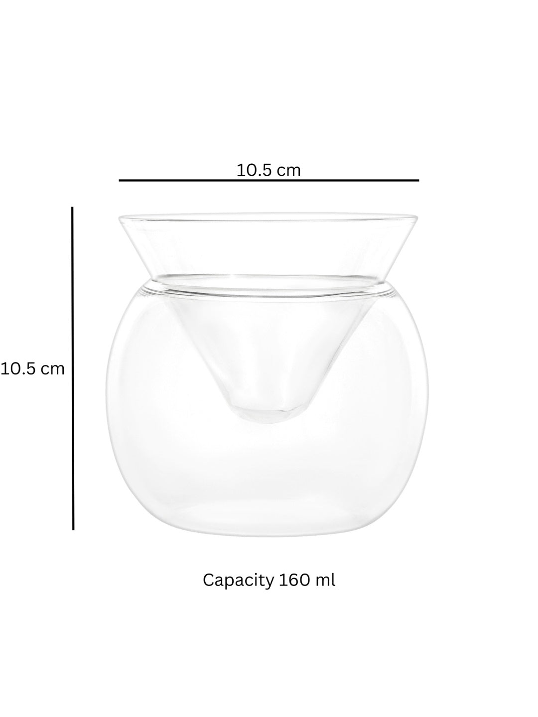 Refreshing cocktail served in a 160ml borosilicate fishbowl glass, enhancing the presentation with a unique shape.