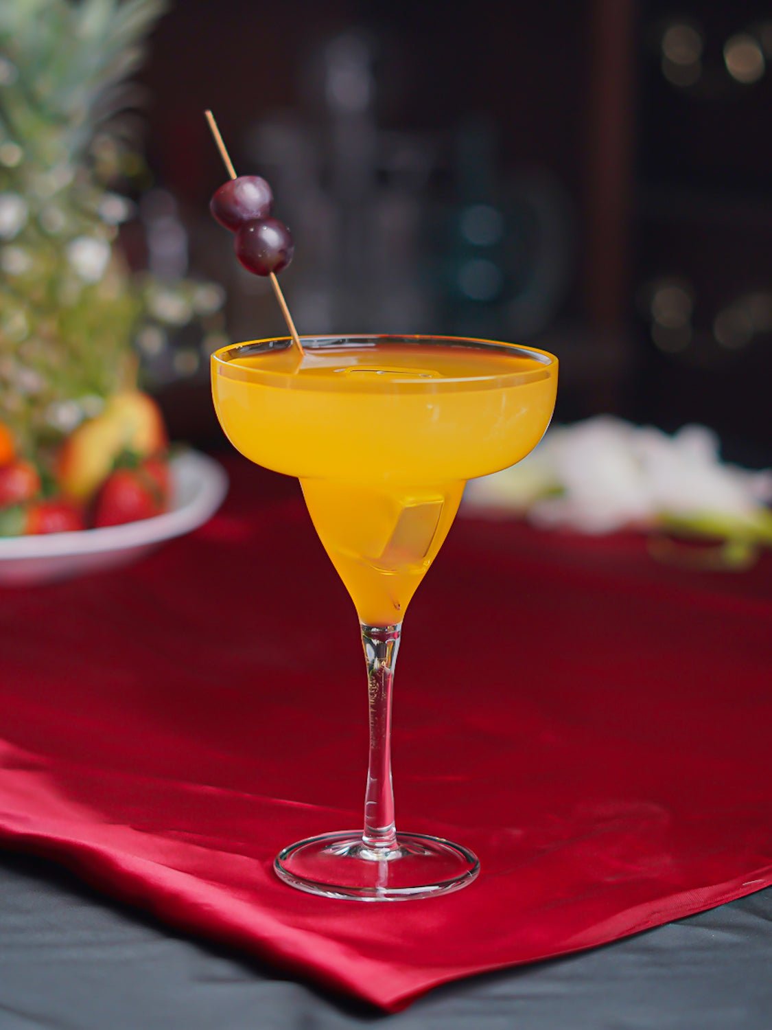 Handcrafted borosilicate margarita glass, combining durability and sophistication for any celebration.