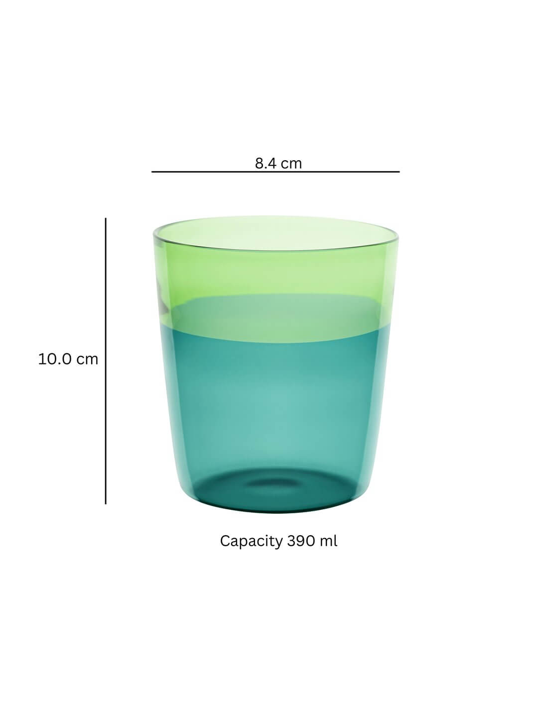 Set Of 4 Borosilicate Spectrum Glow Drinkware Set - BorotechDark greenG - 167w teal green