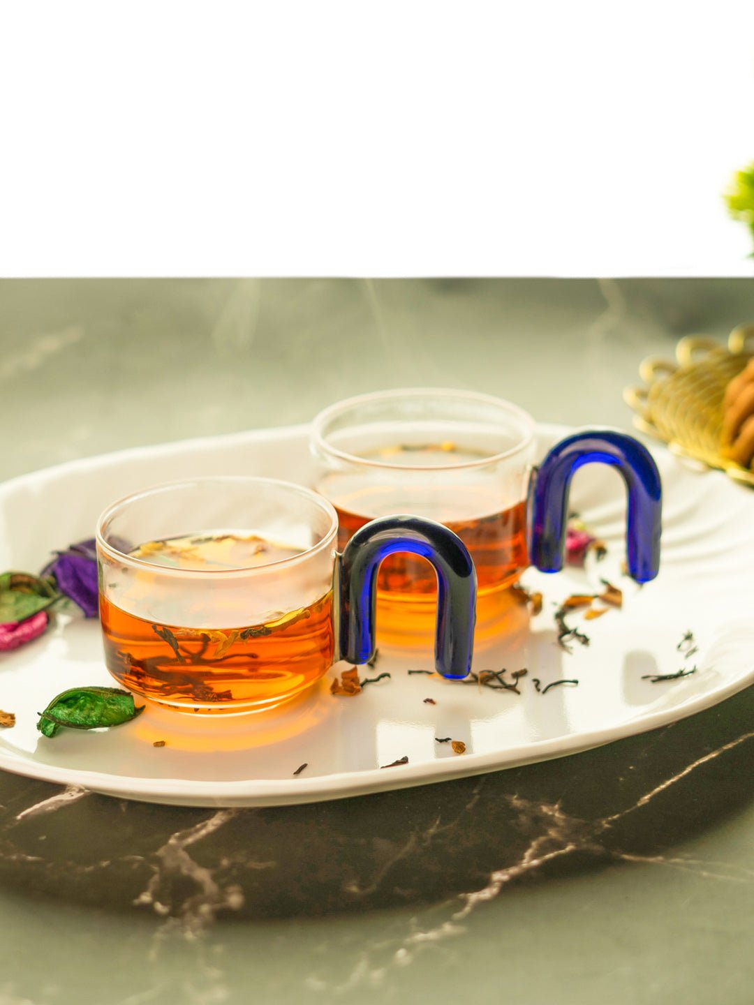 Borosilicate Tea Cups with Arch Handles - Borotechgreen2G - 200A GREENBorotech