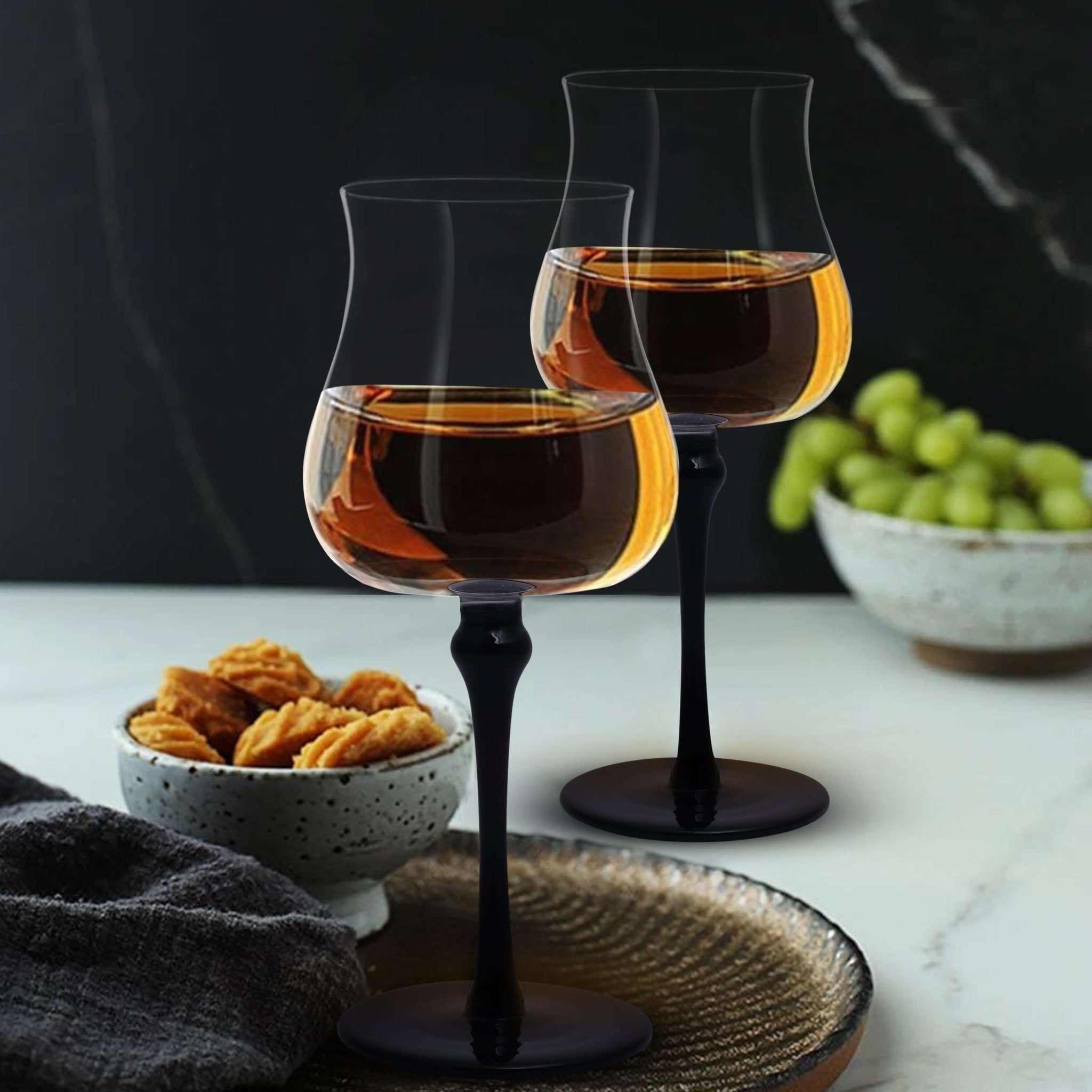 Set of 4 Obsidian Stem Wine Glass Set – Luxe & Timeless - BorotechBorotech