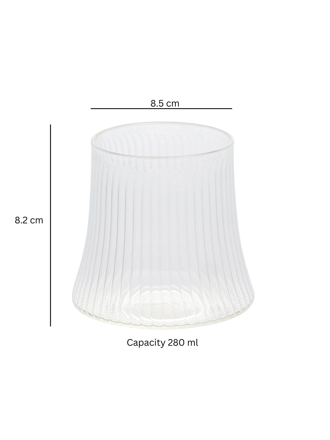 Set Of 6 BorosilicateRipple Cascade Whiskey Glass - Borotech