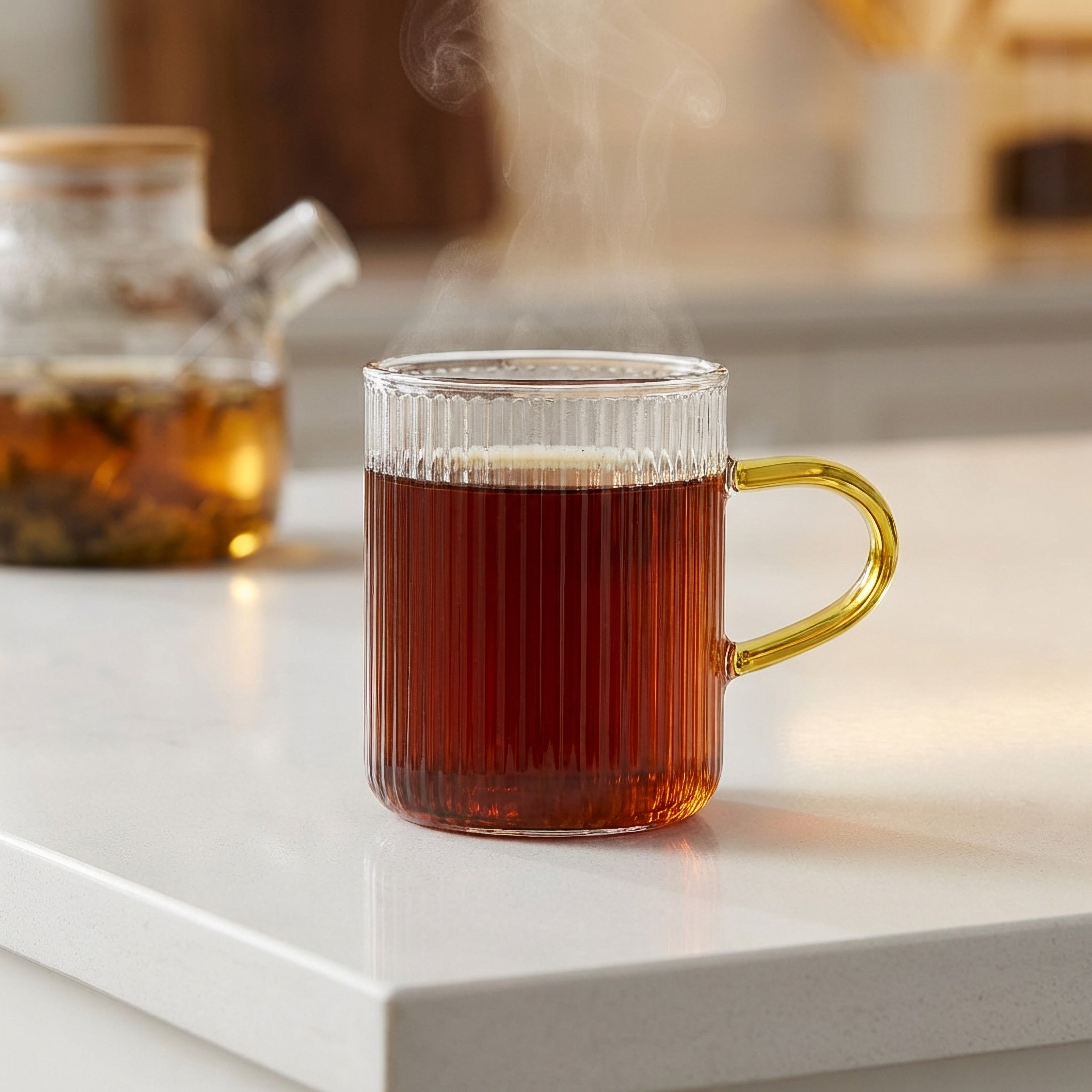Borosilicate Ribbed Tea Cup set of 6