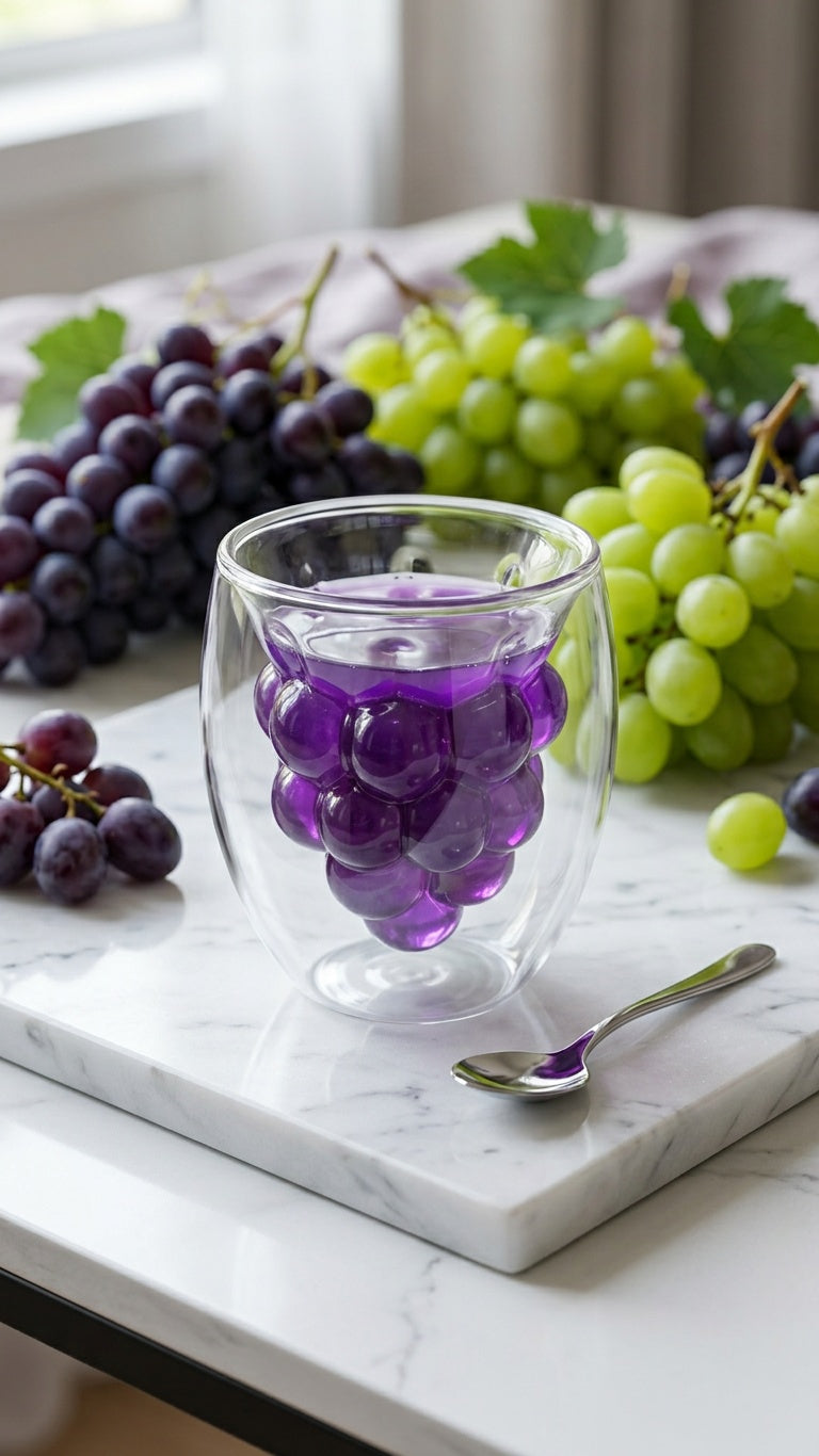 Grapes shaped  Double Wall Borosilicate juice glasses