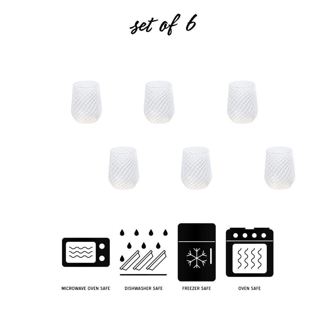 Swirl Aura Glass - Borotechheight : 105mm diameter:85mm ml capacity : 440 ml2TransparentBorotech