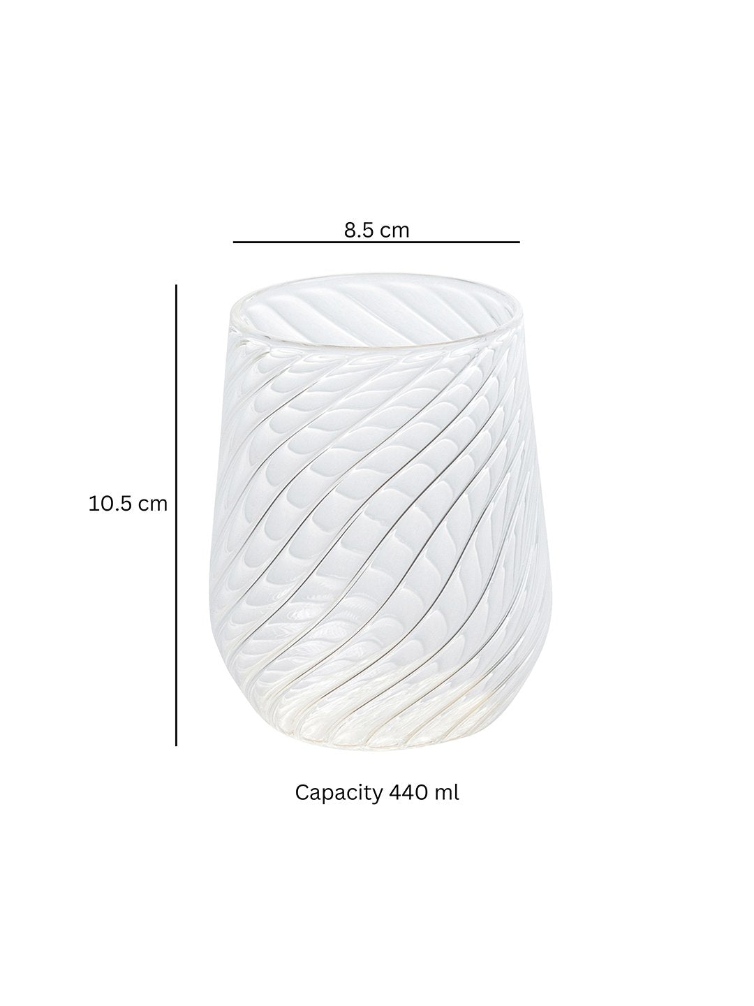 Swirl Aura Glass - Borotechheight : 105mm diameter:85mm ml capacity : 440 ml2TransparentBorotech