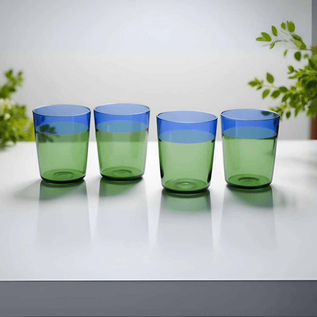 Tapered Stemless Glass Tumblers - BorotechLight green4Borotech
