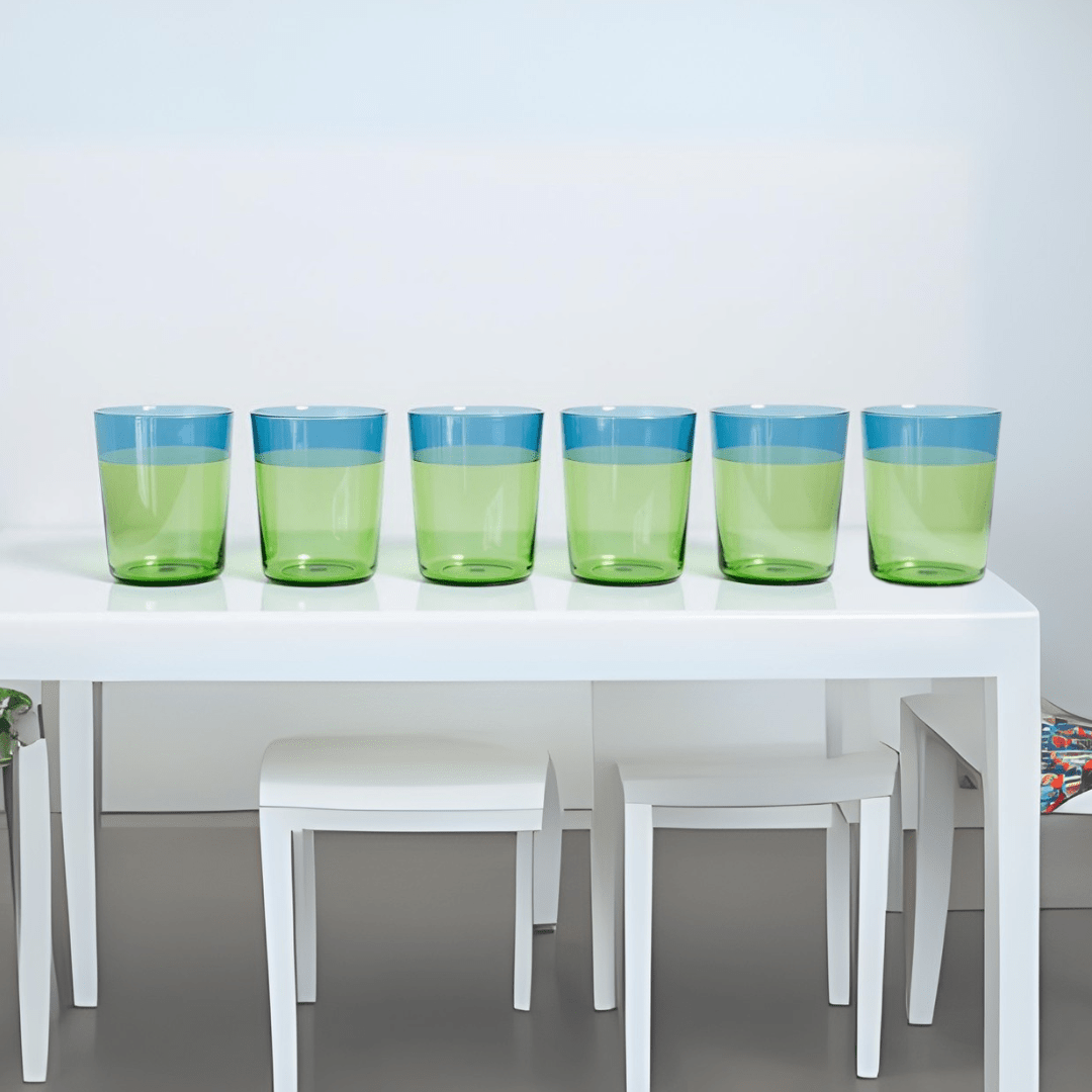 Tapered Stemless Glass Tumblers - BorotechLight green6Borotech