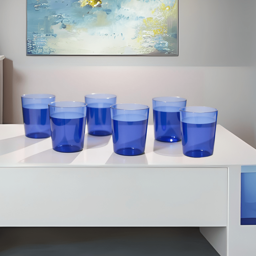 Tapered Stemless Glass Tumblers - BorotechBlue6Borotech