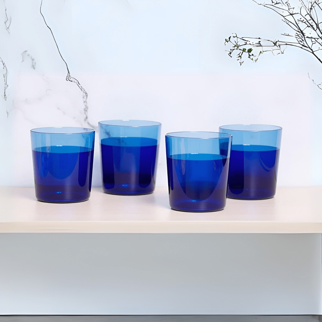 Tapered Stemless Glass Tumblers - BorotechBlue4Borotech