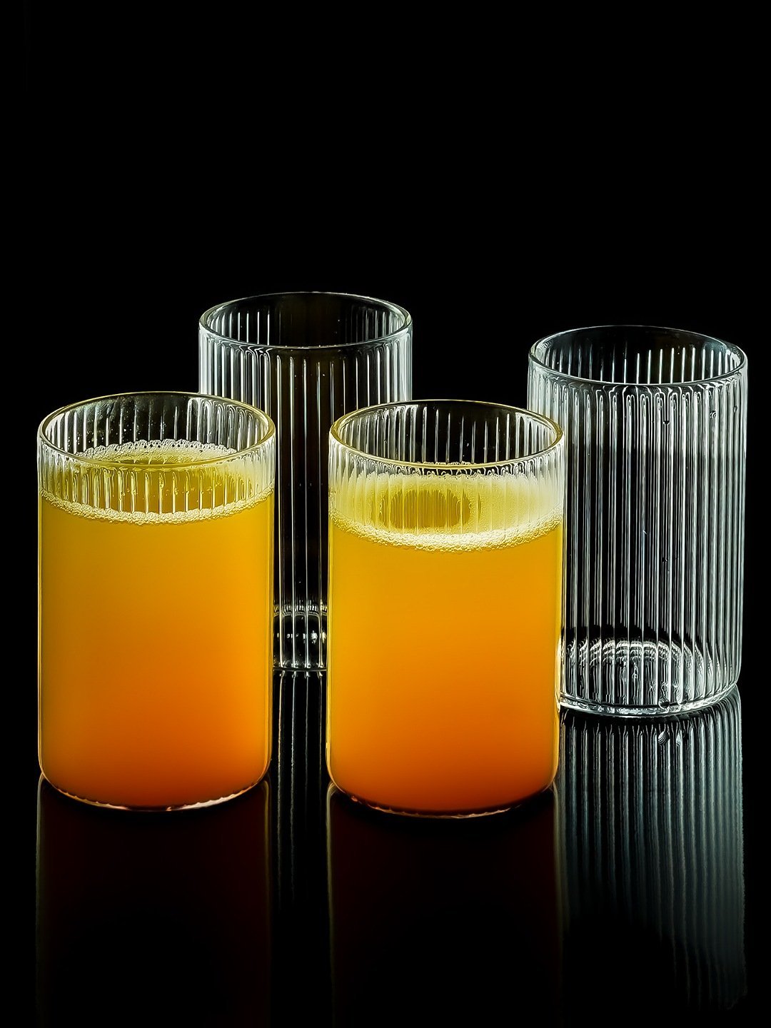 Thin Ribbed Clear Borosilicate Glasses - Borotechheight : 100 mm diameter: 65 mm ml capacity : 295 ml6TransparentG-205w clear